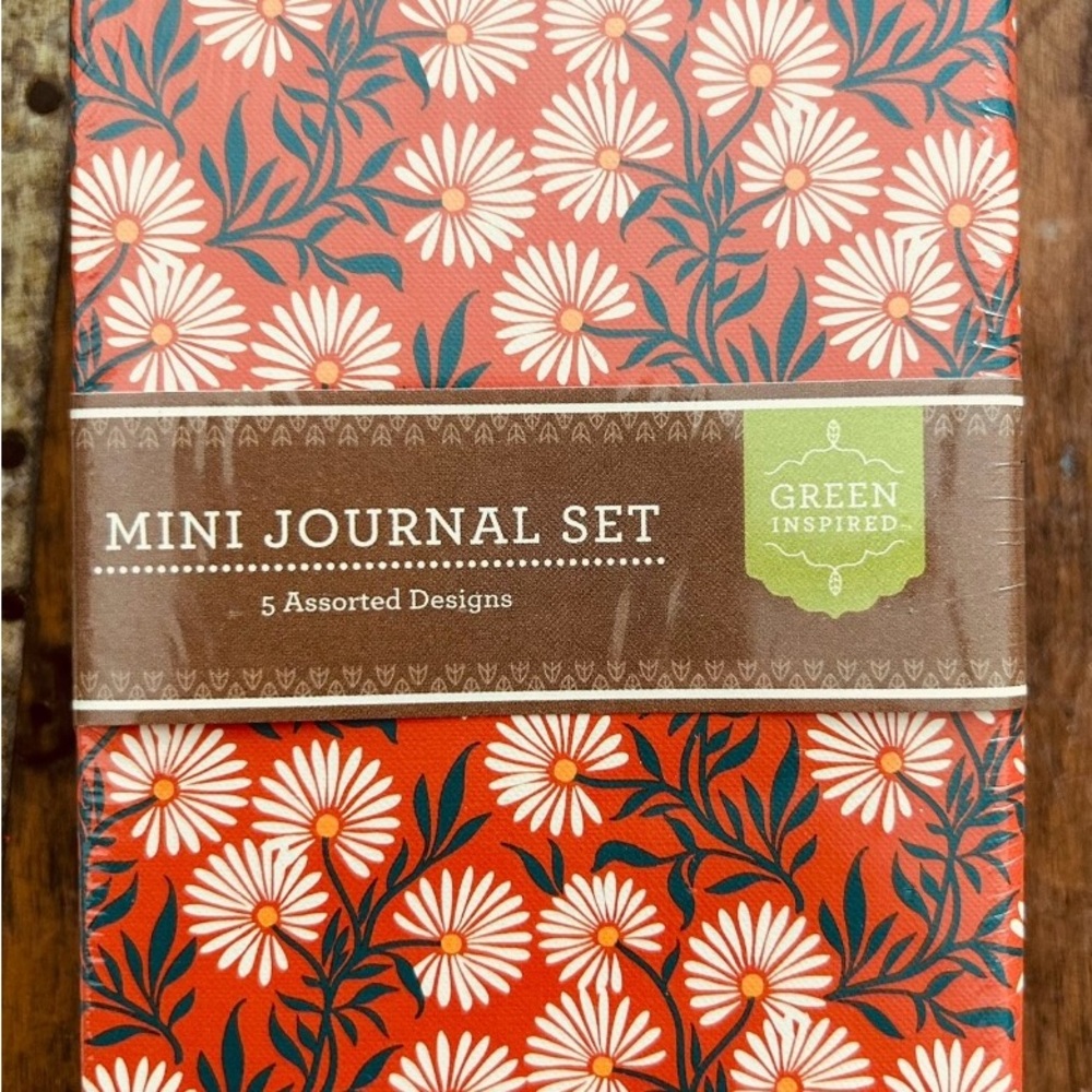 Green Inspired Floral Journal Set - Red and White
